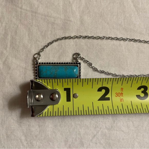 Faux Turquoise Bar Necklace - Picture 10 of 10